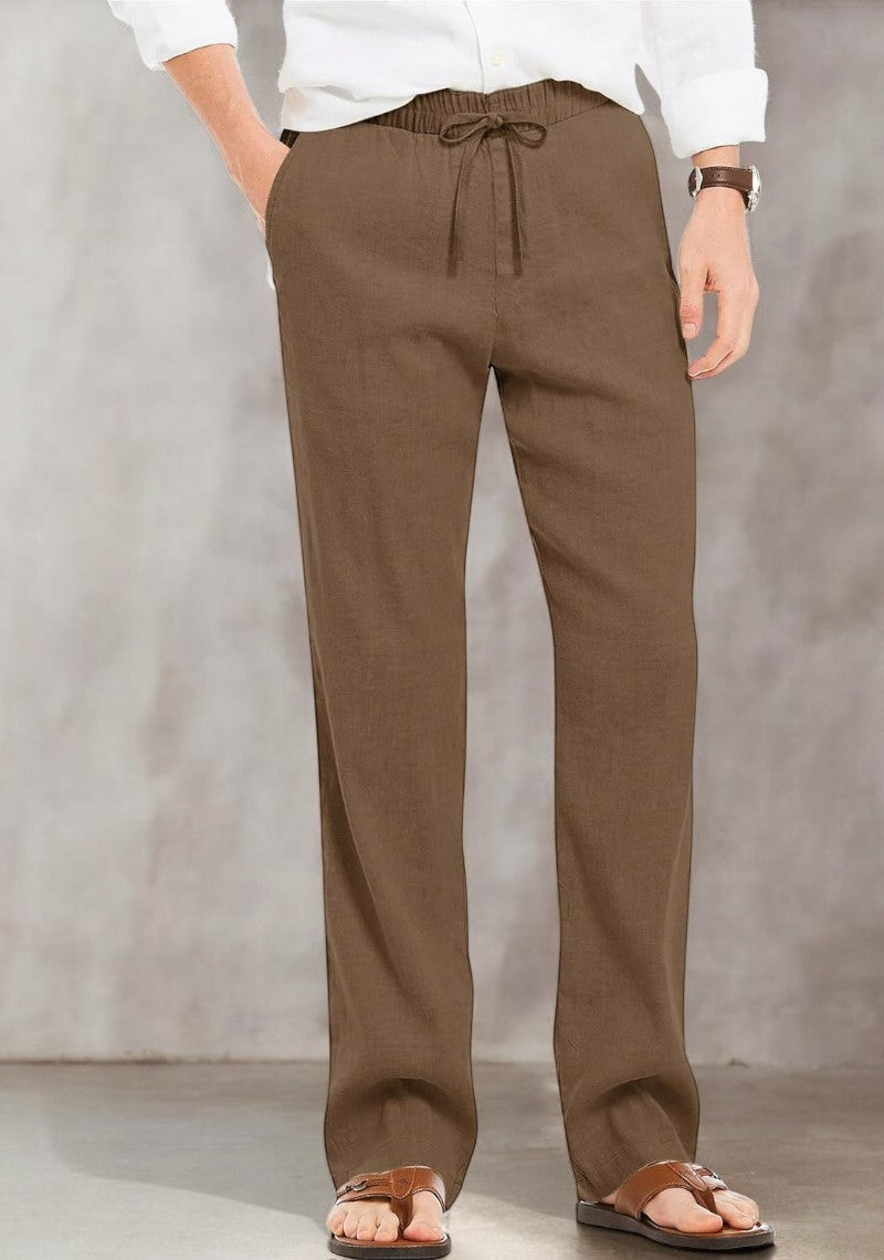 Brown Linen Loose Fit Men Pant-49500 Weavecurate Brown Linen Loose Fit Men Pant-49500 Weavecurate
