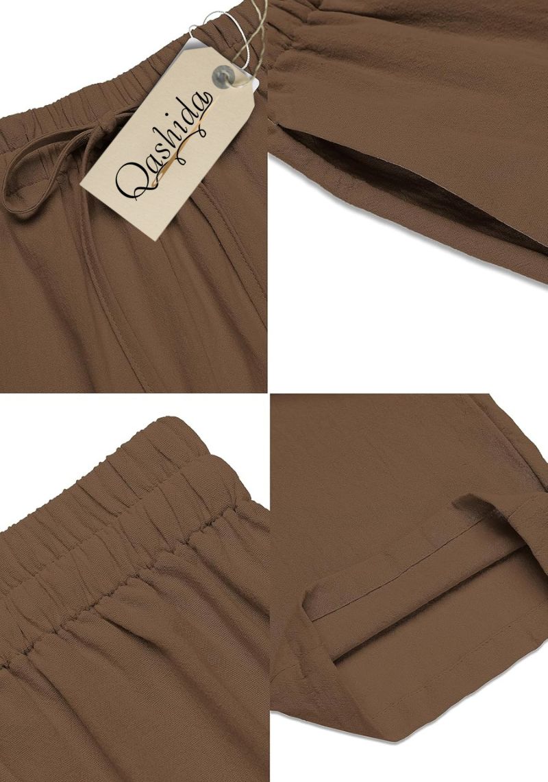 Brown Linen Loose Fit Men Pant-49500