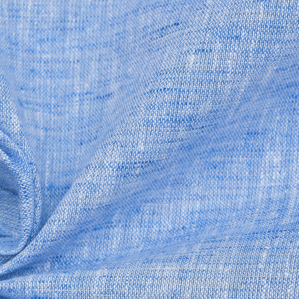 Linen Shirt Fabric(1.6 MTR) Linen Plain Sky Blue-90555