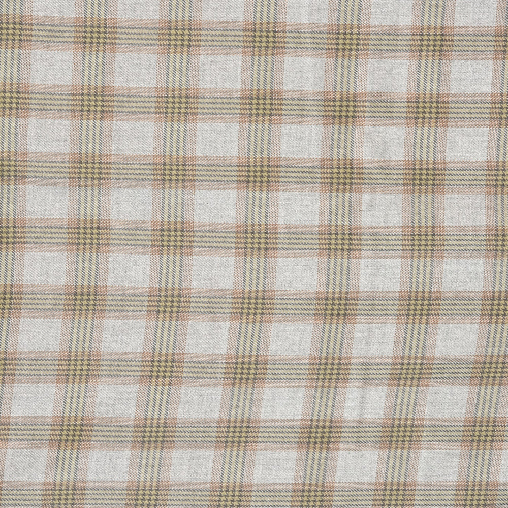 Gray Brown Checks (2 Meter) Tweed Wool Fabric-90759