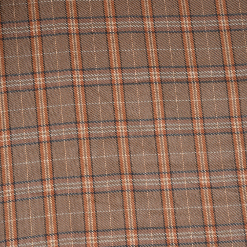 Brown-Black-Checks-Tweed-Wool-Fabric-90763