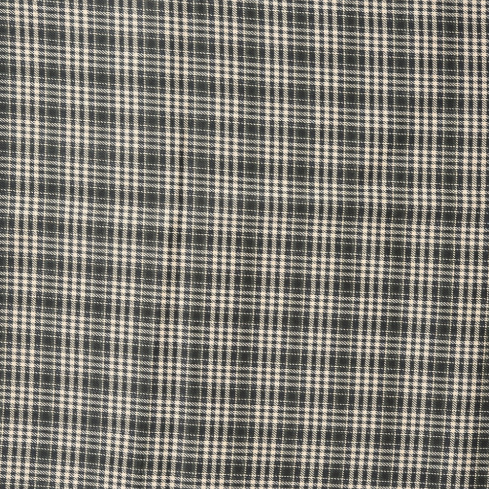 Black Beige Checks (2 Meter) Tweed Wool Fabric-90771
