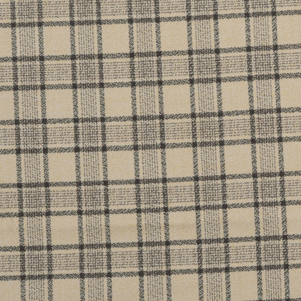 Wool Blazer Fabric (2 Meter)-Beige Black Checks-90643