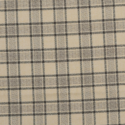 Wool Blazer Fabric (2 Meter)-Beige Black Checks-90643