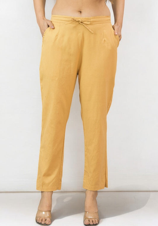 Beige Cotton Pant-49183