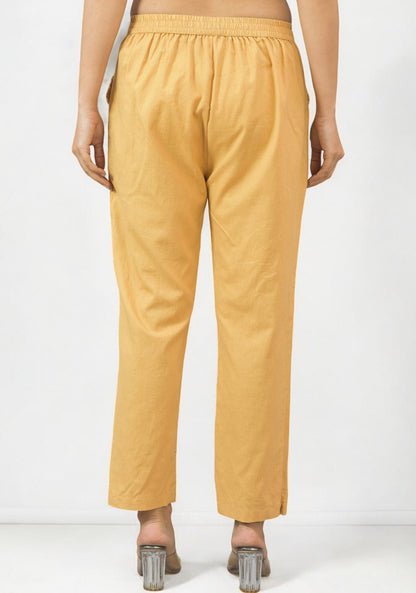 Beige Cotton Pant-49183