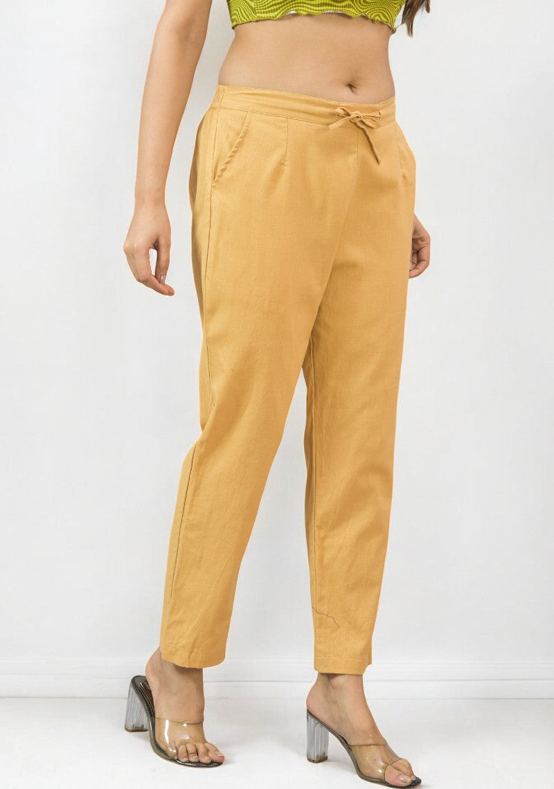 Beige Cotton Pant-49183