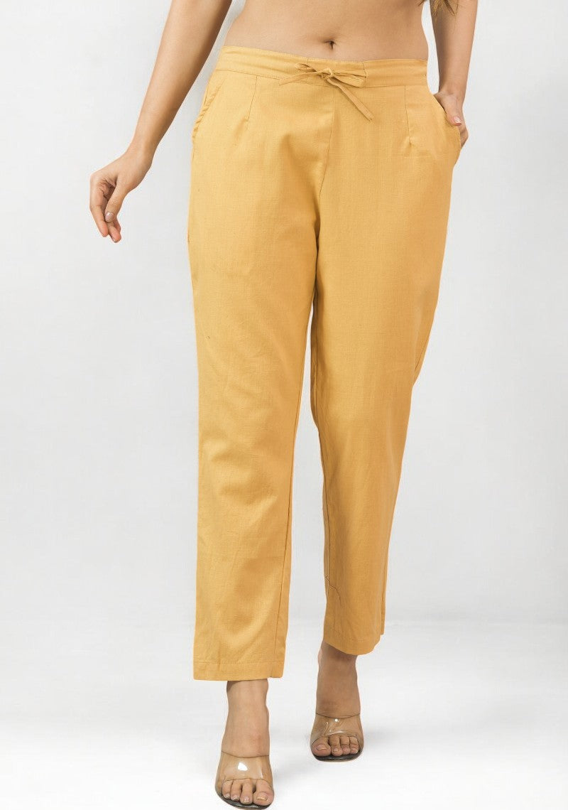 Beige Cotton Pant-49183