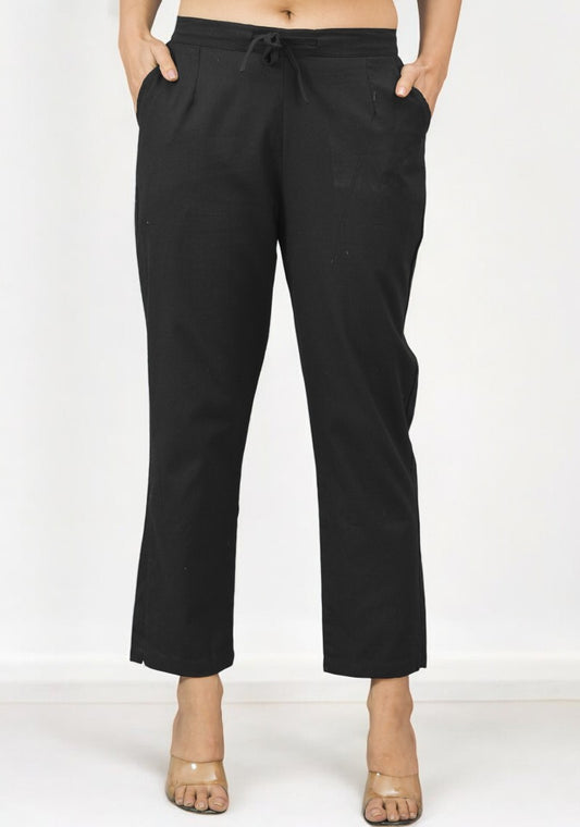 Black Cotton Pant-49190