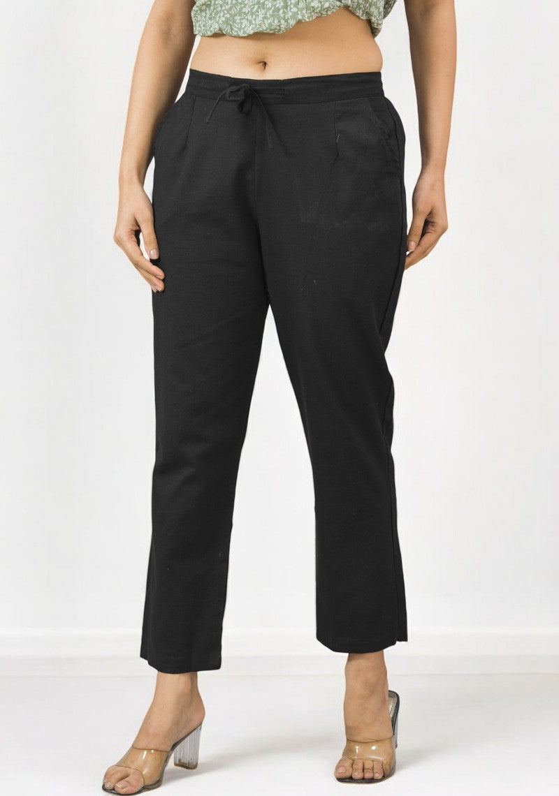 Black Cotton Pant-49190