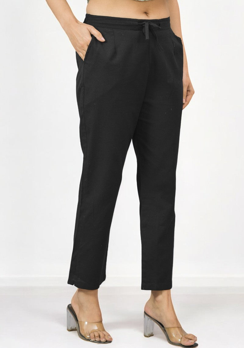 Black Cotton Pant-49190