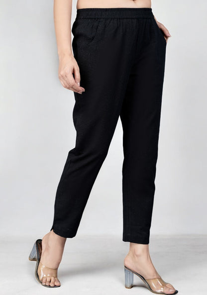 Black Cotton Pant-49202