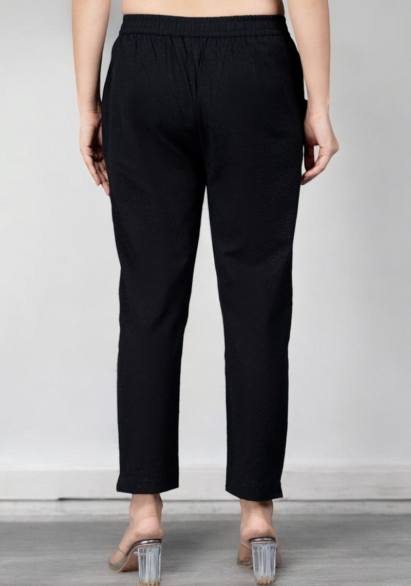 Black Cotton Pant-49202