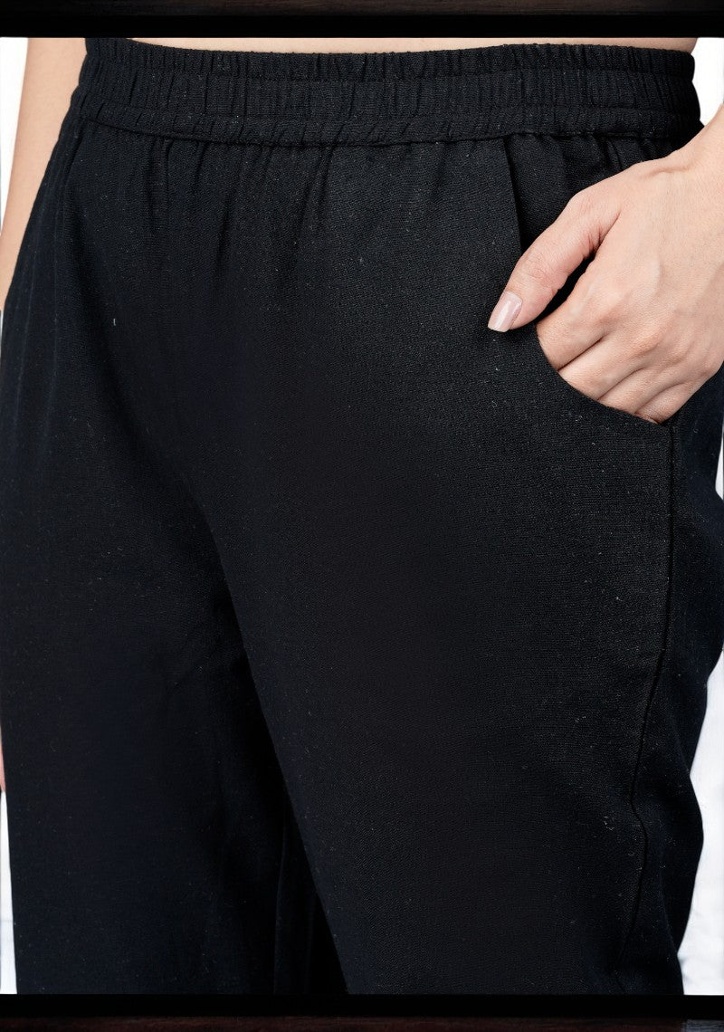 Black Cotton Pant-49202