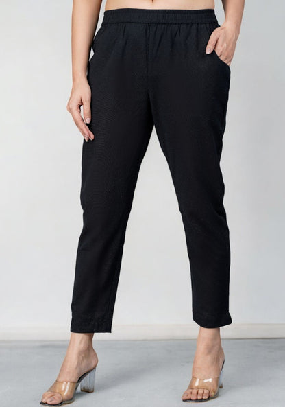 Black Cotton Pant-49202