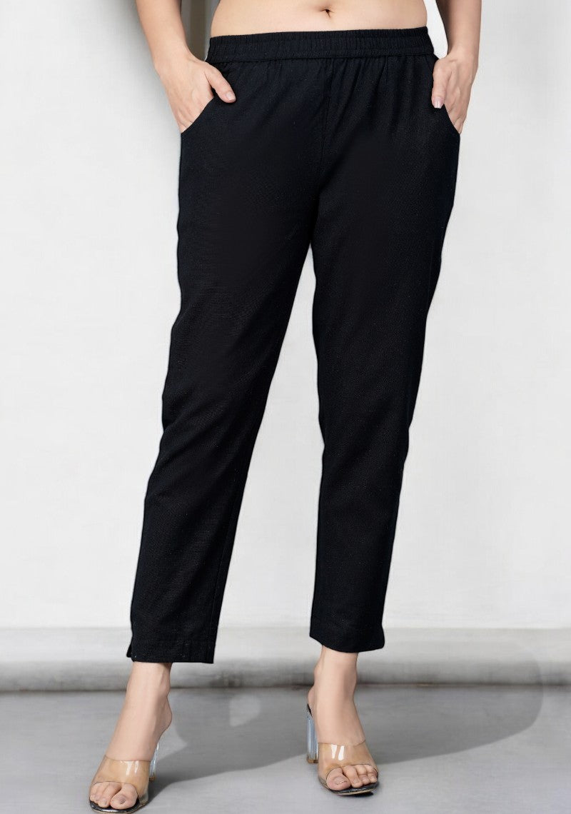 Black Cotton Pant-49202