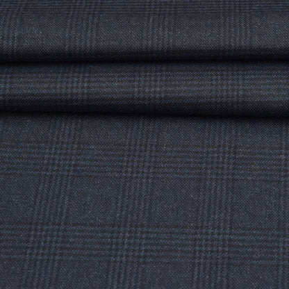 Wool Blazer Fabric (2 Meter)-Black Gray Checks-90639