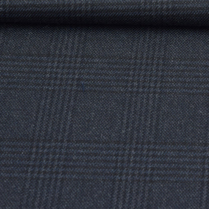 Wool Blazer Fabric (2 Meter)-Black Gray Checks-90639