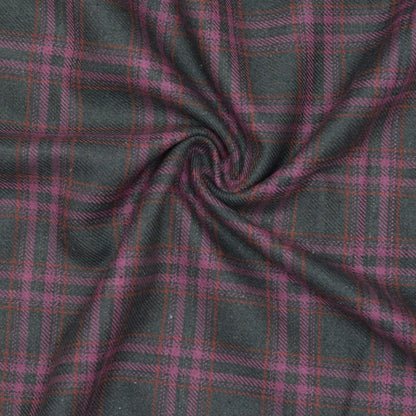Wool Blazer Fabric (2 Meter)-Black Pink Checks-90636