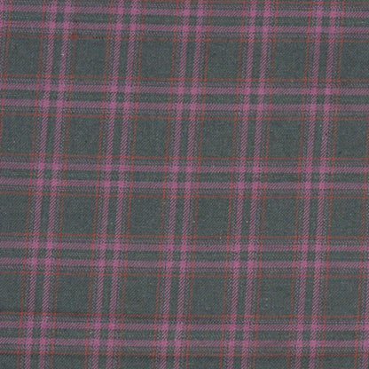 Wool Blazer Fabric (2 Meter)-Black Pink Checks-90636