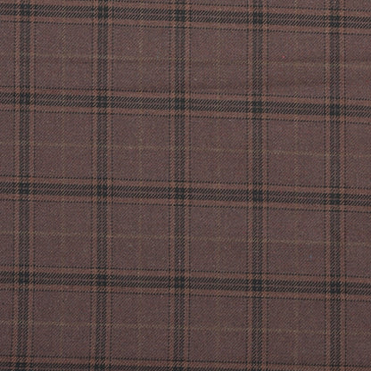 Wool Blazer Fabric (2 Meter)-Brown Black Checks-90631