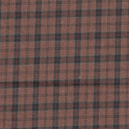 Wool Blazer Fabric (2 Meter)-Brown Black Checks-90659