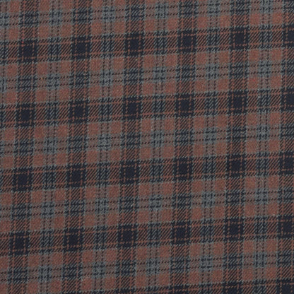 Wool Blazer Fabric (2 Meter)-Brown Black and Gray Checks-90634