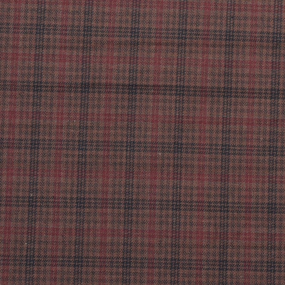 Wool Blazer Fabric (2 Meter)-Brown Black and Red Checks-90633