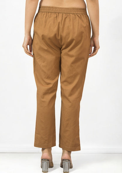 Brown Cotton Pant-49182