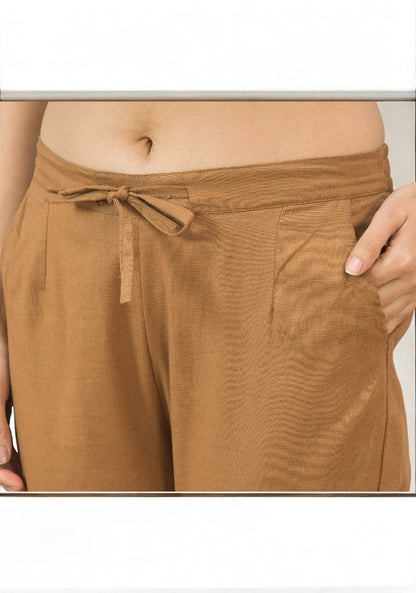 Brown Cotton Pant-49182