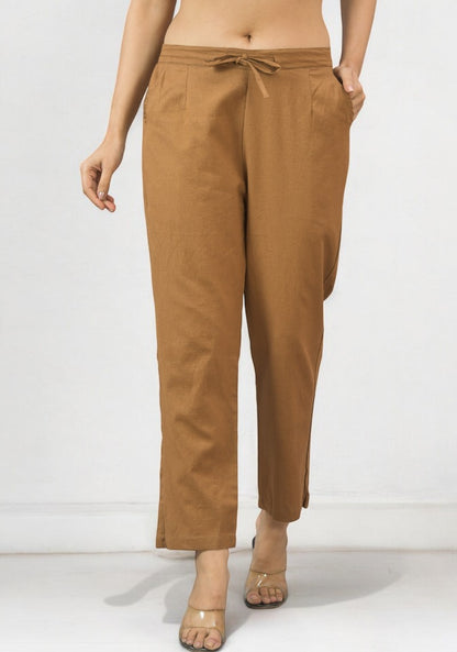 Brown Cotton Pant-49182