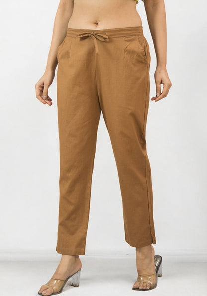 Brown Cotton Pant-49182