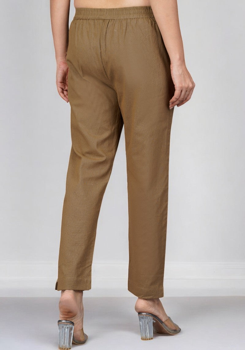 Brown Cotton Pant-49192