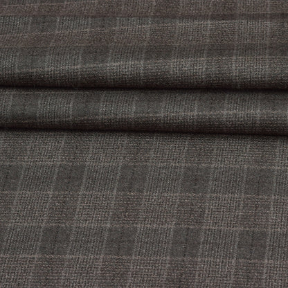 Wool Blazer Fabric (2 Meter)-Gray Black Checks-90640