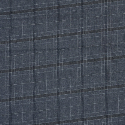 Wool Blazer Fabric (2 Meter)-Gray Black Checks-90648