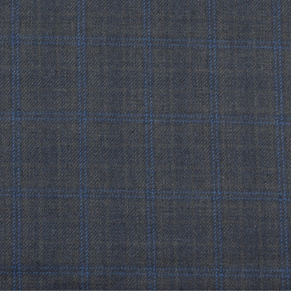 Wool Blazer Fabric (2 Meter)-Gray Black Checks-90665