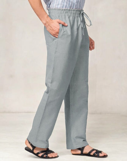 Gray Cotton Casual Men Pant-49091