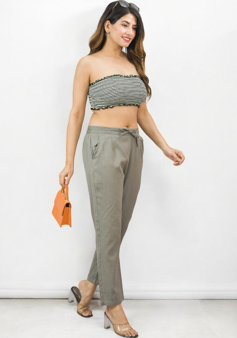 Gray Cotton Pant-49180