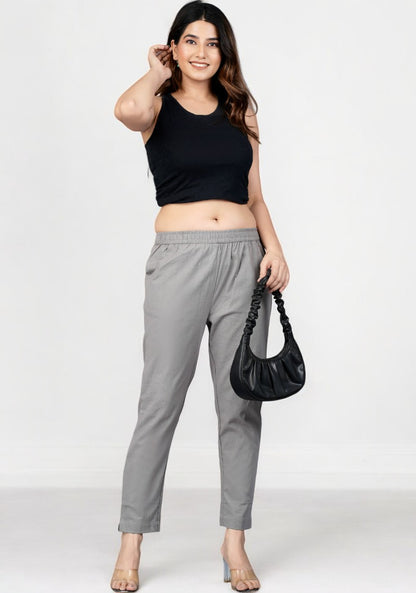 Gray Cotton Pant-49193