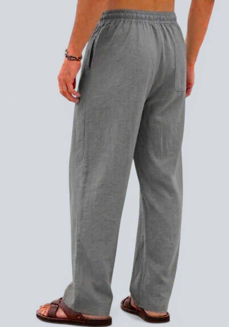 Gray Premium Linen Relaxed Fit Loose Fit Men Pant-50870