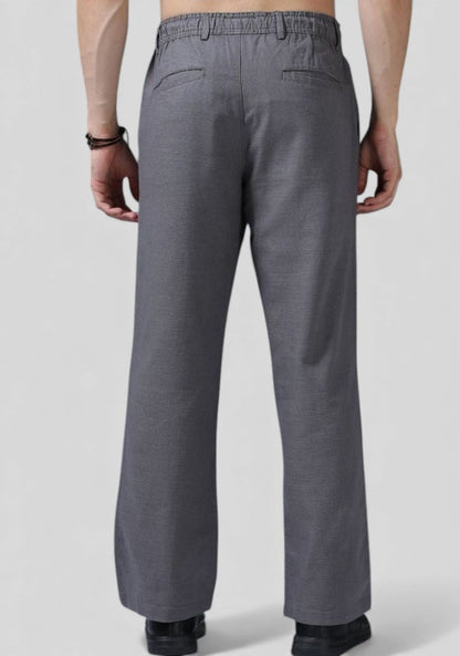 Gray Premium Linen Relaxed Fit Loose Fit Men Trouser-50473