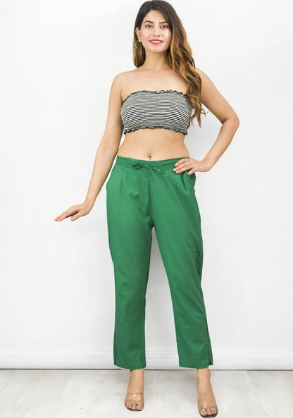 Green Cotton Pant-49178