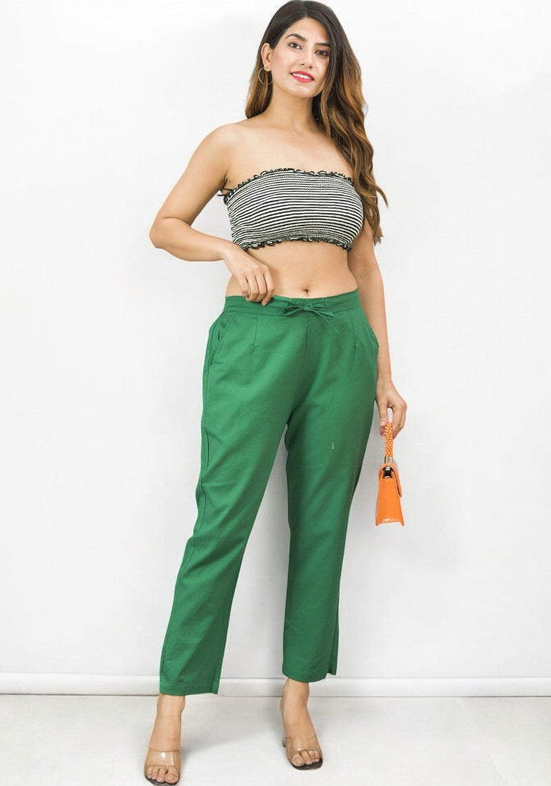 Green Cotton Pant-49178