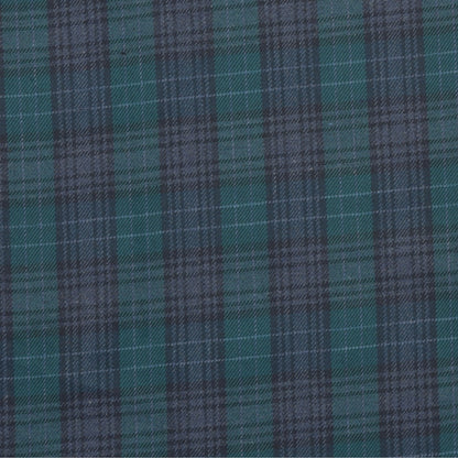 Wool Blazer Fabric (2 Meter)-Green Gray Checks-90646