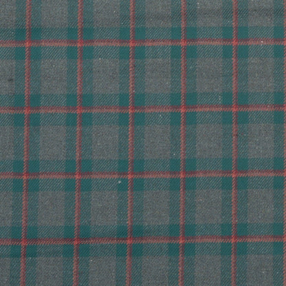 Wool Blazer Fabric (2 Meter)-Green Orange and Black Checks-90654