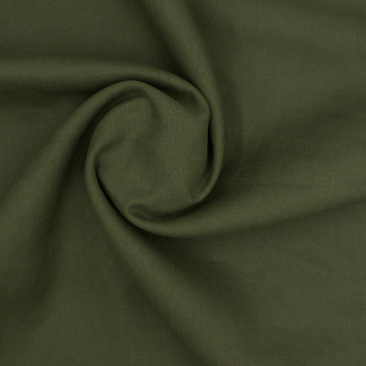 Linen Shirt Fabric(1.6 MTR) Linen Plain Army Green-90608