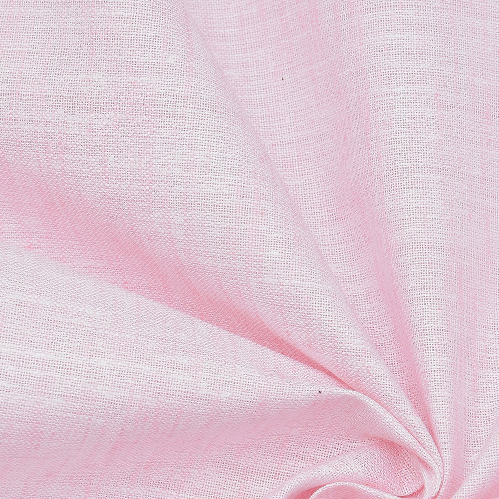 Linen Shirt Fabric(1.6 MTR) Linen Plain Baby Pink-90560