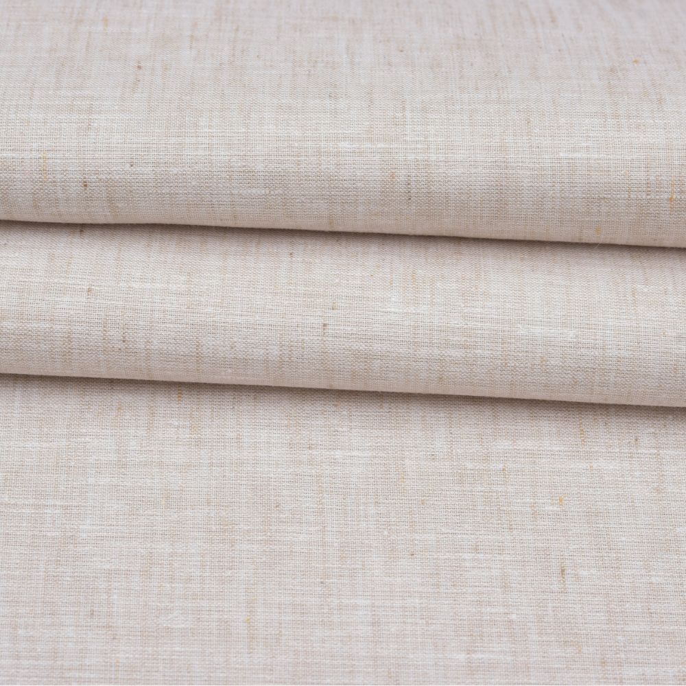 Linen Shirt Fabric(1.6 MTR) Linen Plain Beige-90557