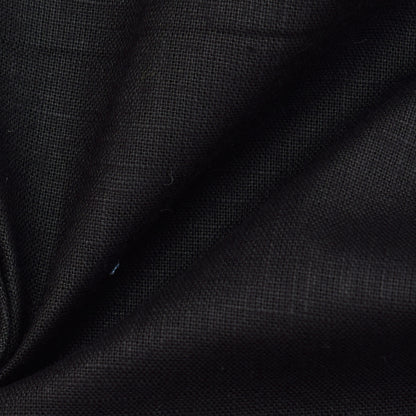 Linen Shirt Fabric(1.6 MTR) Linen Plain Black-90554