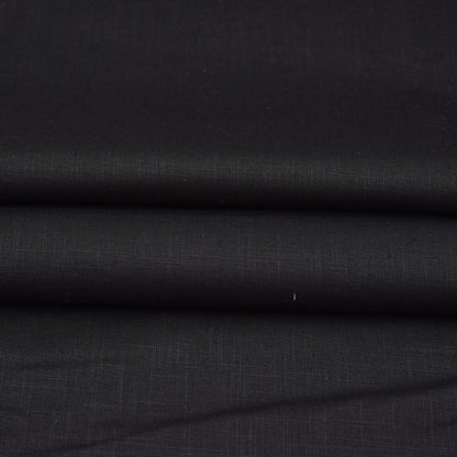 Linen Shirt Fabric(1.6 MTR) Linen Plain Black-90554